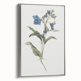 Framed canvas artwork showcasing vibrant abstract floral designs in silver, adding a modern touch to home decor, perfect for living rooms or offices.