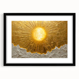 Abstract landscape wall art framed with a black mat, showcasing vibrant colors and unique shapes, ideal for modern home decor and art enthusiasts.