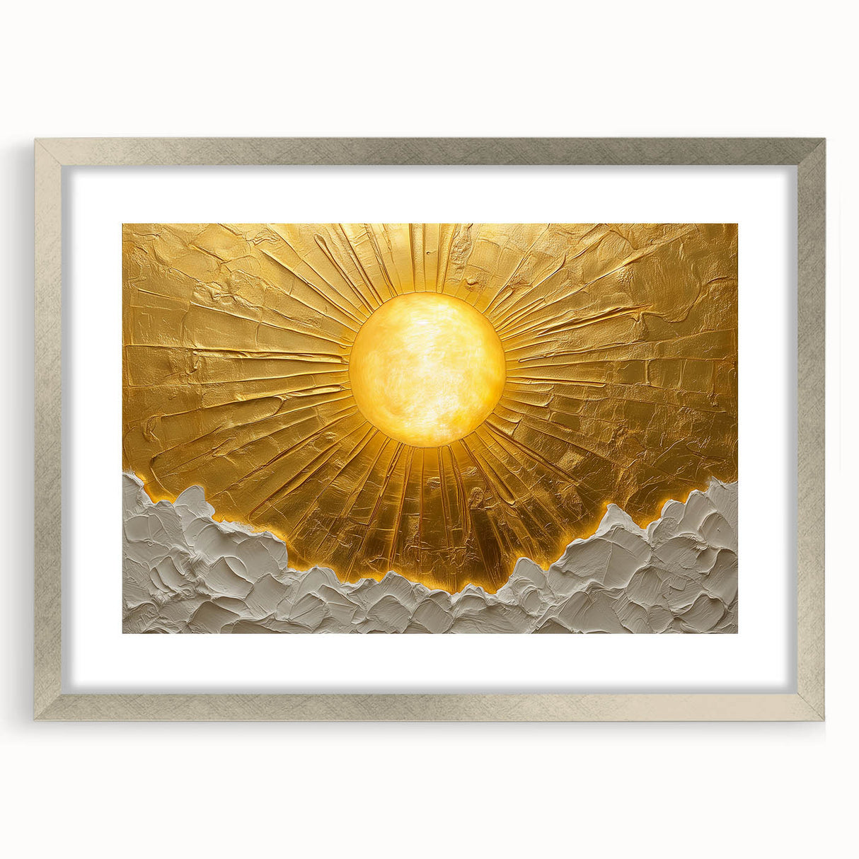 Abstract landscape wall art featuring vibrant colors and intricate patterns, framed with a sleek silver mat for a contemporary aesthetic. Perfect for modern home décor.