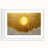 Abstract landscape wall art framed with a white mat, showcasing vibrant colors and flowing shapes, perfect for modern home decor or office spaces.