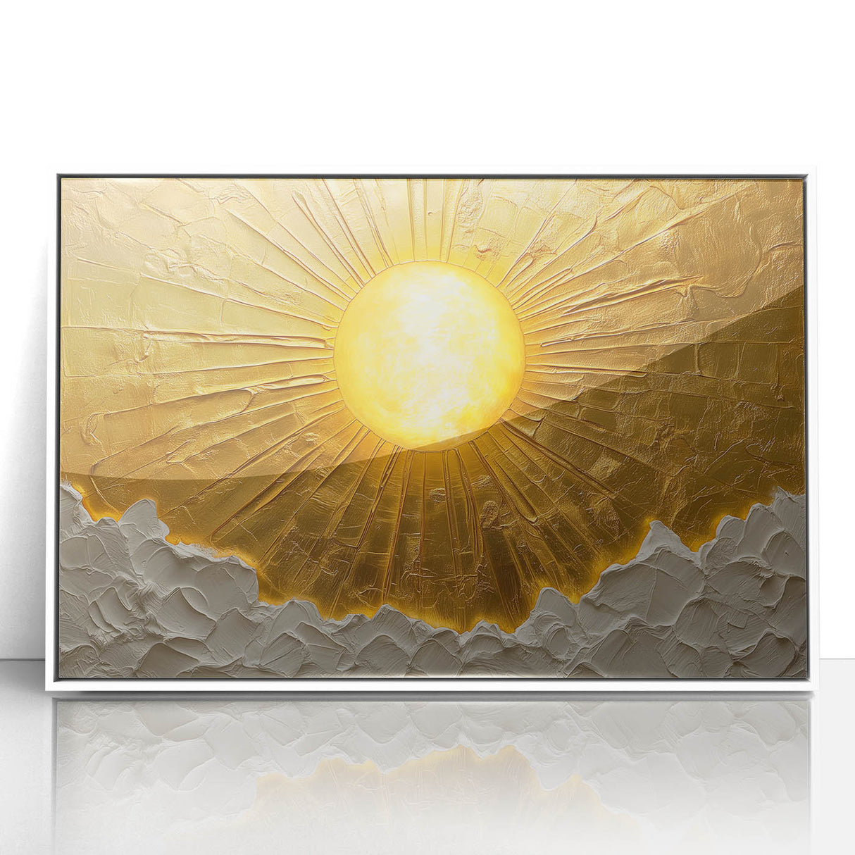 Framed abstract landscape wall art in white acrylic, showcasing vibrant colors and intricate designs, perfect for modern home decor. Ideal for adding a contemporary touch to living spaces or offices.