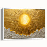 Framed canvas wall art showcasing a modern abstract landscape design with vibrant colors, set against a white background, ideal for contemporary home decor.