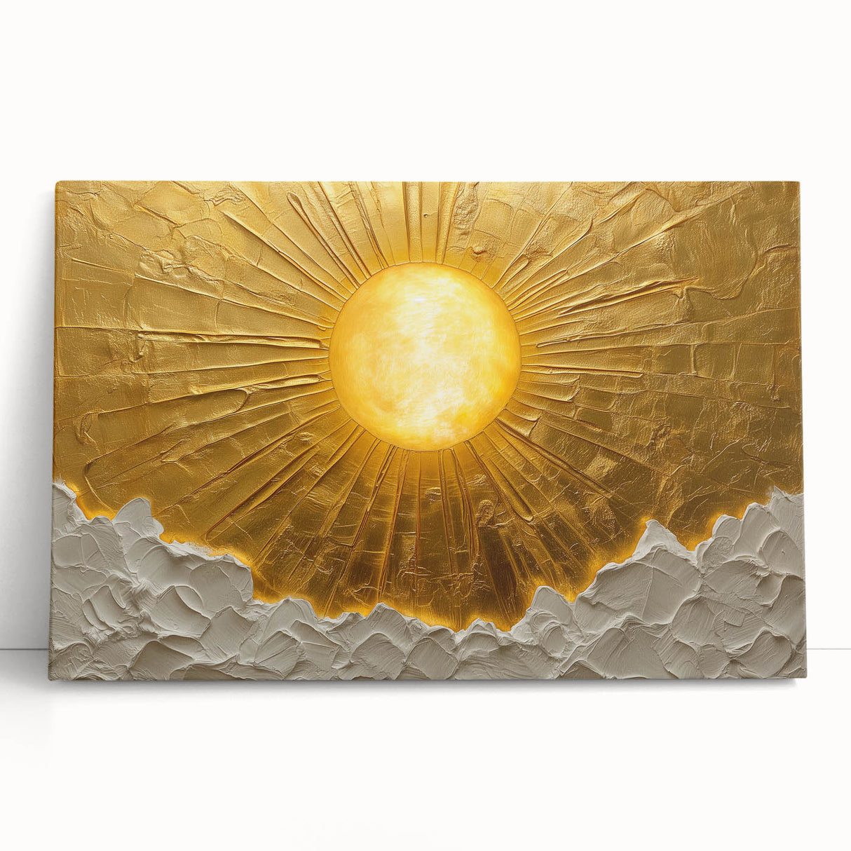 Abstract landscape wall art displayed on a stretched canvas, featuring vibrant colors and fluid shapes, creating a modern aesthetic for home decor.