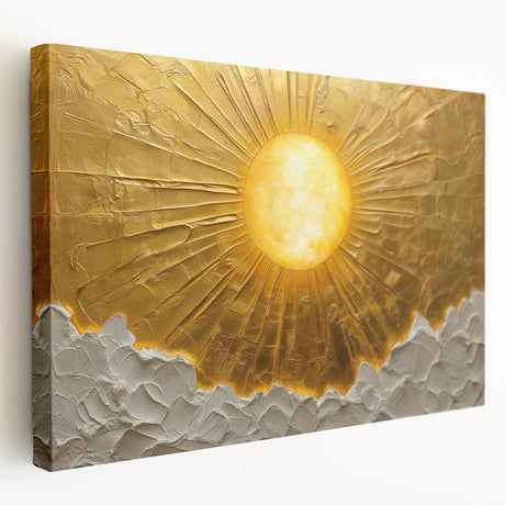 Abstract landscape wall art on stretched canvas, showcasing vibrant colors and fluid shapes, perfect for modern decor. Ideal for enhancing living spaces or offices.