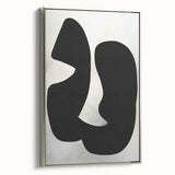 Framed abstract minimalist wall art in silver tones, showcasing elegant geometric shapes. Perfect for modern decor, adding sophistication to any space.