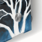 Modern Abstract Wall Art – Minimalist Tree in Blue and Gray Tones