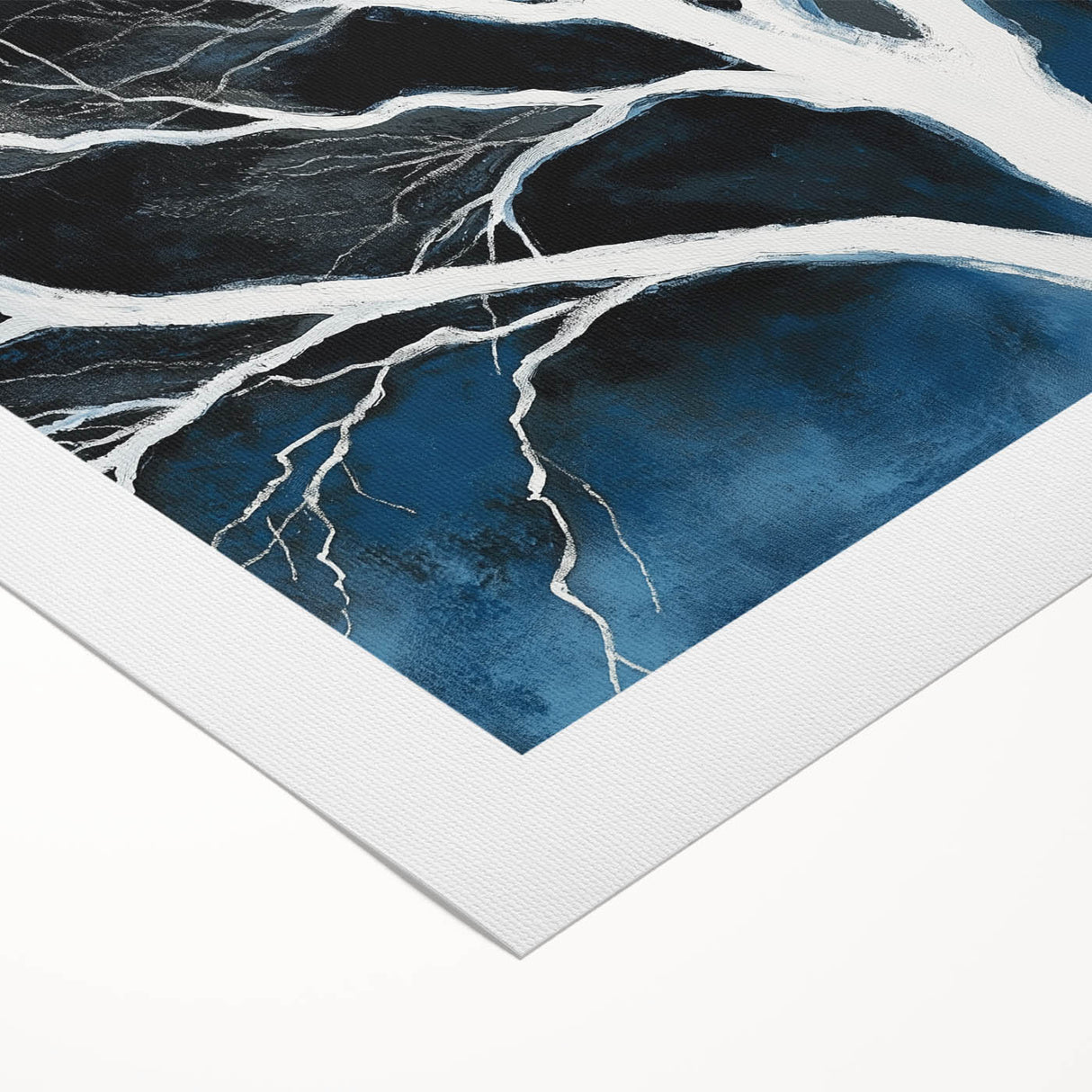 Modern Abstract Wall Art – Minimalist Tree in Blue and Gray Tones