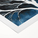 Modern Abstract Wall Art – Minimalist Tree in Blue and Gray Tones