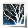 Modern Abstract Wall Art – Minimalist Tree in Blue and Gray Tones
