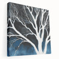 Modern Abstract Wall Art – Minimalist Tree in Blue and Gray Tones