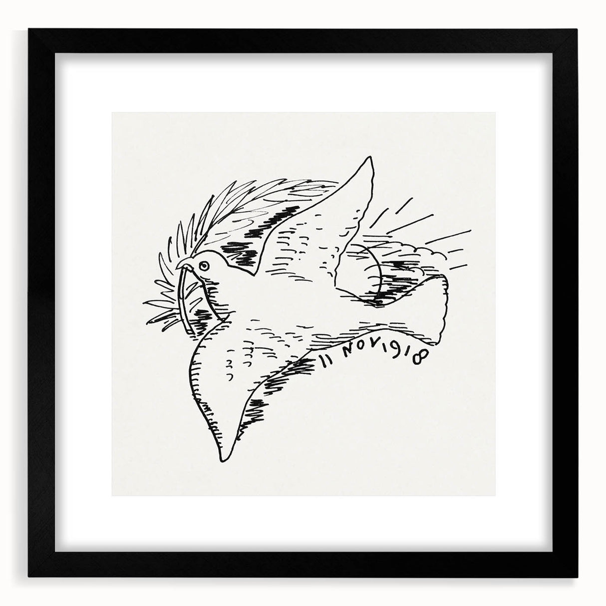 Expressionist Art: Peace Dove with Sunburst