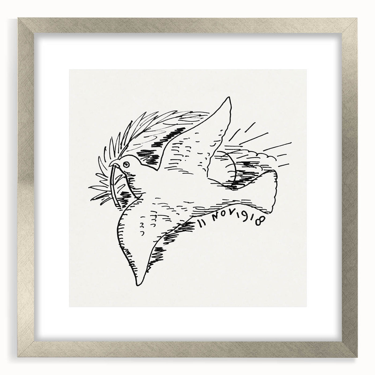 Expressionist Art: Peace Dove with Sunburst