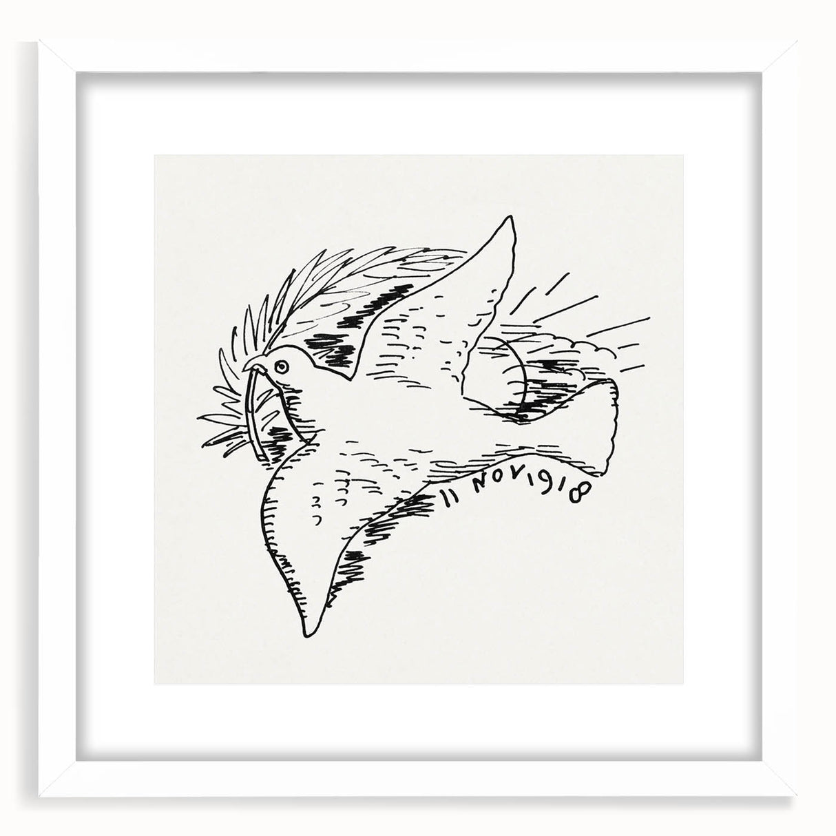 Expressionist Art: Peace Dove with Sunburst