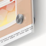 Large abstract wall art in mid-century modernist style, featuring neutral and earth tones on acrylic glass.