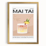 Abstract art print featuring swirling shades of blue and gold in a gold frame, suitable for dining room decor.