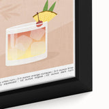 Extra large black wall art featuring colorful, textured food and drink motifs on a framed canvas.