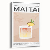 Extra large vintage poster art of colorful food and drinks on a framed canvas, ideal for living room decor.