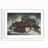 Rustic Cottages - Moody Modern Wall Art in Earthy, Dark Tones