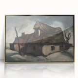 Rustic Cottages - Moody Modern Wall Art in Earthy, Dark Tones