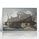 Rustic Cottages - Moody Modern Wall Art in Earthy, Dark Tones