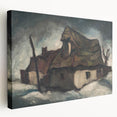Rustic Cottages - Moody Modern Wall Art in Earthy, Dark Tones