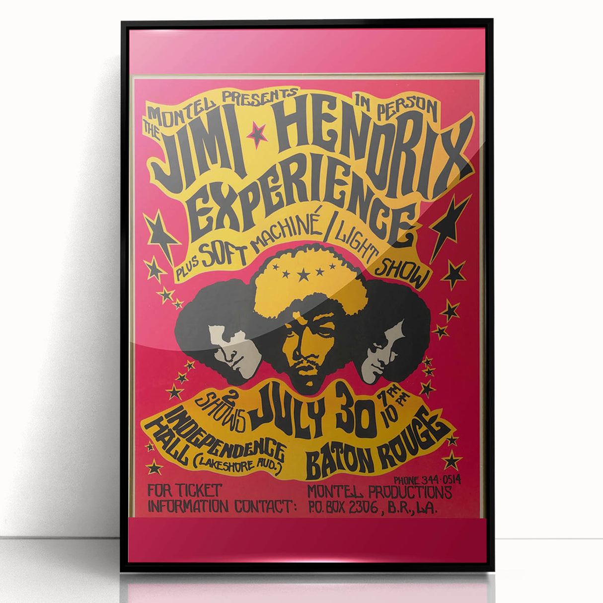 Jimi Hendrix Retro Wall Art – Vintage Baton Rouge Concert Print