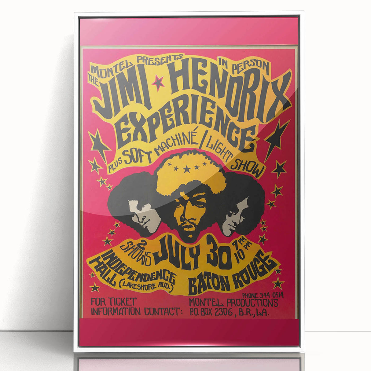 Jimi Hendrix Retro Wall Art – Vintage Baton Rouge Concert Print