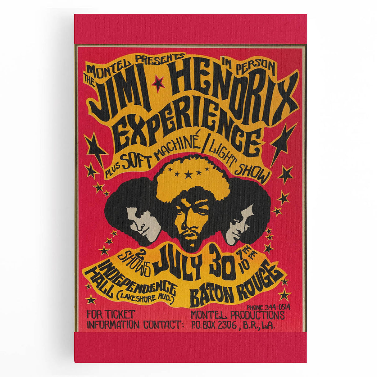 Jimi Hendrix Retro Wall Art – Vintage Baton Rouge Concert Print