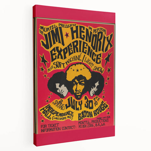 Jimi Hendrix Retro Wall Art – Vintage Baton Rouge Concert Print