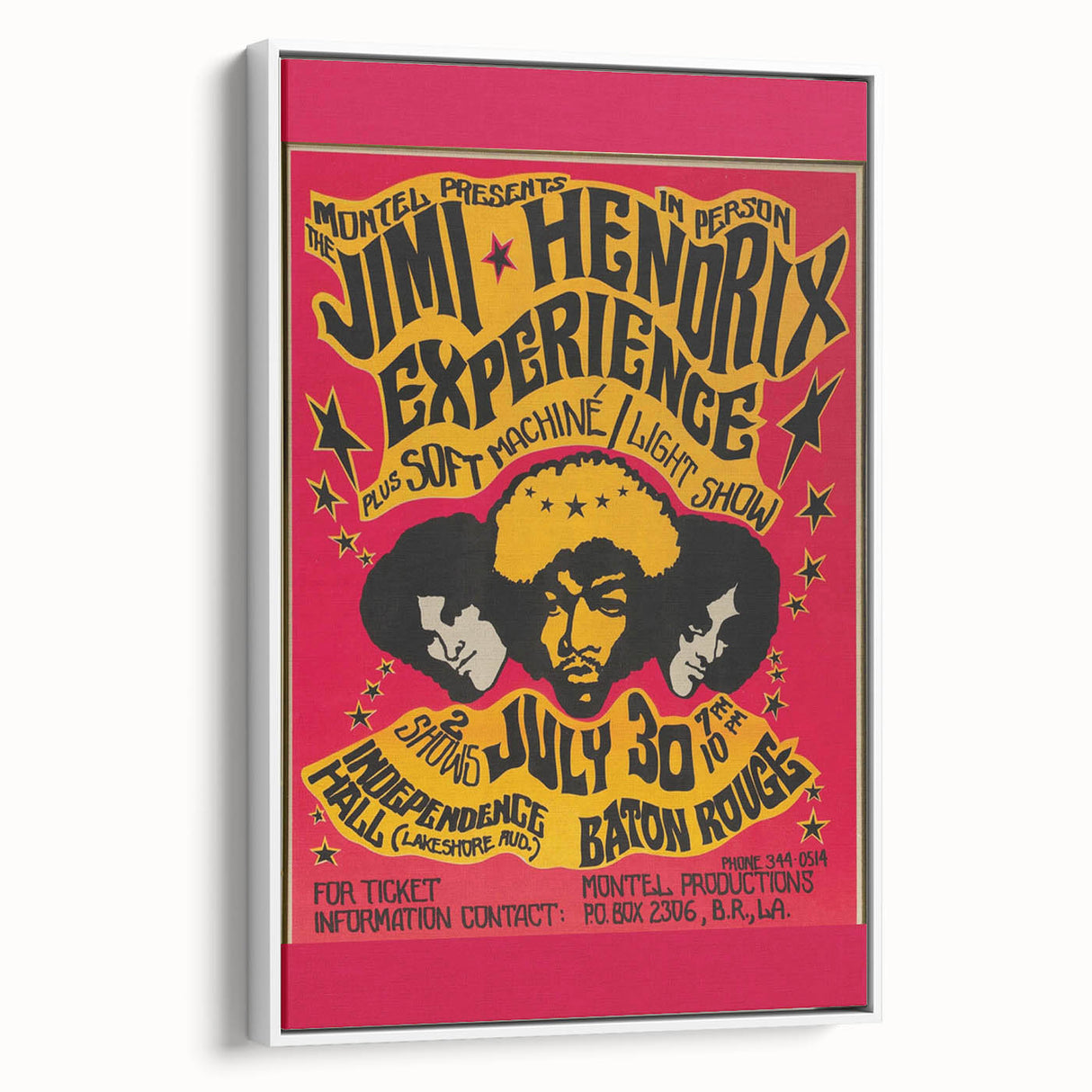 Jimi Hendrix Retro Wall Art – Vintage Baton Rouge Concert Print