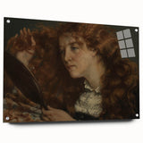 Realism Art Prints - Intimate Portrait of Woman with Mirror on Canvas
