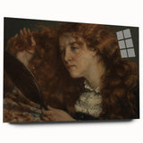 Realism Art Prints - Intimate Portrait of Woman with Mirror on Canvas
