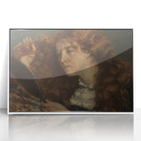 Realism Art Prints - Intimate Portrait of Woman with Mirror on Canvas