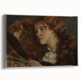 Realism Art Prints - Intimate Portrait of Woman with Mirror on Canvas