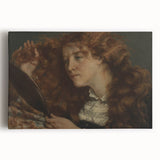 Realism Art Prints - Intimate Portrait of Woman with Mirror on Canvas