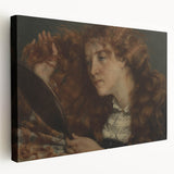 Realism Art Prints - Intimate Portrait of Woman with Mirror on Canvas
