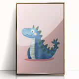 Adorable Blue Dinosaur Girls Room Wall Art - Nursery Wall Decor