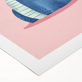 Adorable Blue Dinosaur Girls Room Wall Art - Nursery Wall Decor