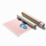 Adorable Blue Dinosaur Girls Room Wall Art - Nursery Wall Decor