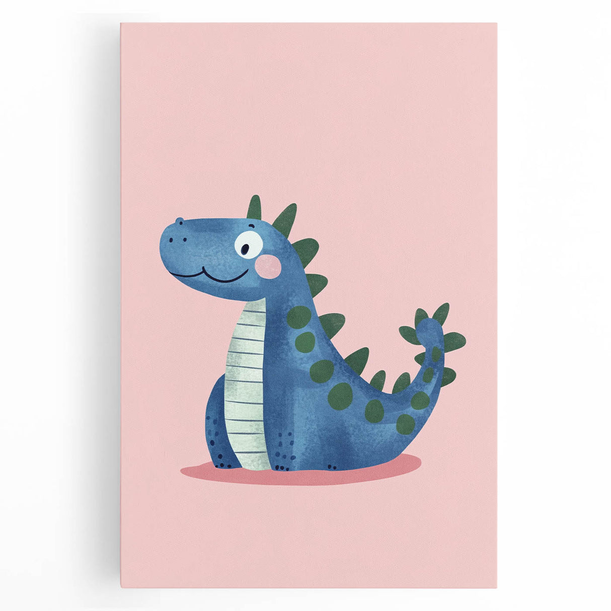 Adorable Blue Dinosaur Girls Room Wall Art - Nursery Wall Decor