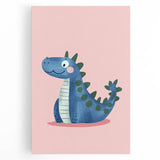 Adorable Blue Dinosaur Girls Room Wall Art - Nursery Wall Decor