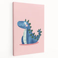Adorable Blue Dinosaur Girls Room Wall Art - Nursery Wall Decor