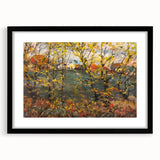 Extra large abstract art print featuring textured, colorful foliage on canvas, ideal for living room decor.