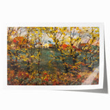 Extra large rolled canvas featuring a fall-themed floral design in warm orange and red tones.