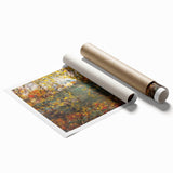 Extra large rolled canvas print featuring muted earth tones and floral motifs, ideal for classy bathroom wall art.