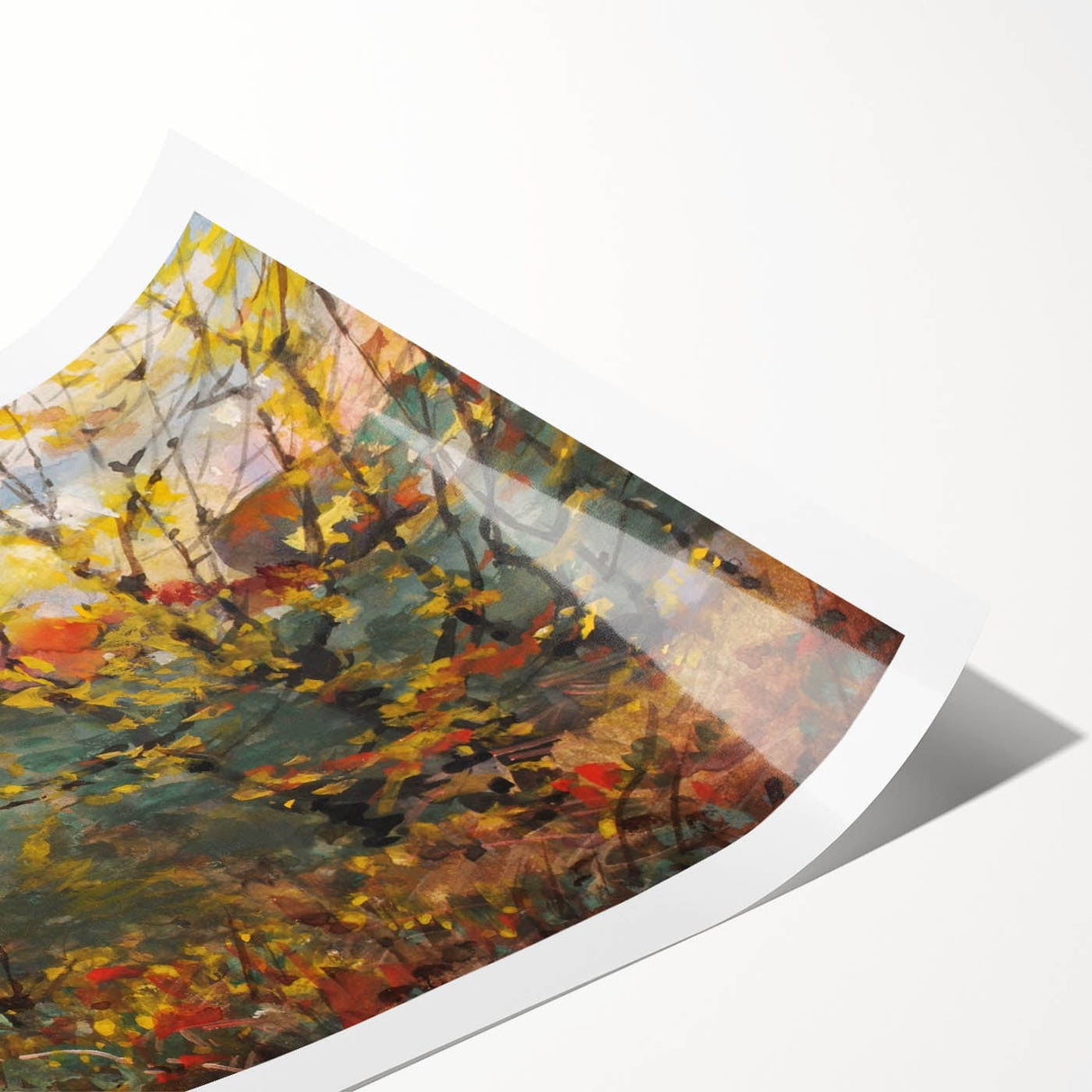 Extra large wall art featuring line art flowers in muted autumnal tones on a rolled print, ideal for large living room decor.