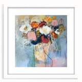 Framed Dining Room Prints – Colorful Abstract Floral Bouquet