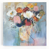 Framed Dining Room Prints – Colorful Abstract Floral Bouquet