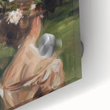 Abstract figurative acrylic artwork displayed on smooth glass, showcasing vibrant colors and intricate patterns that evoke emotion and creativity, perfect for modern decor.