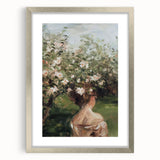 Abstract figurative frame in silver with mat, showcasing a stylish front view, ideal for enhancing modern decor in homes or galleries.